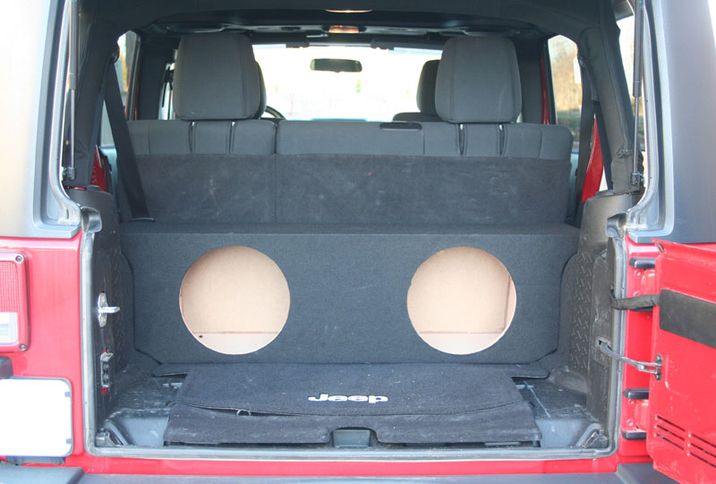 Custom Car Audio 2007-2013 Jeep Wrangler Unlimited (4 Door) Dual 12 Inch Subwoofer  Enclosure Sub...