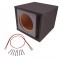 Car Stereo Single 12" Ported Paintable Mdf Subwoofer Box Bass Speaker Enclosure & Sub Wire Kit