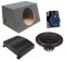 Power Acoustik RW1-12 Sub Car Stereo Single 12" Reaper Sealed Hatch Loaded Sub Box with REP2-450 Amplifier & 8GA Amp Kit