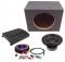 Power Acoustik CW2-124 Sub Car Stereo Single 12" Rearfire Crypt Sub Box with REP1-2000 Amplifier & 4GA Amp Kit