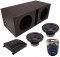 Power Acoustik CW2-104 Sub Car Stereo Dual 10" Crypt Armor Coated Ported Sub Box with REP1-2100D Amplifier & 4GA Amp Kit