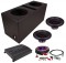 Power Acoustik RW1-12 Sub Car Stereo Dual 12" Reaper Armor Coated Ported Sub Box with REP1-2000 Amplifier & 4GA Amp Kit