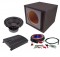 Power Acoustik CW2-104 Sub Car Stereo Single 10" Crypt Custom Paintable Sub Box with REP1-2000 Amplifier & 4GA Amp Kit