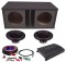 Power Acoustik RW1-12 Sub Car Stereo Dual 12" Reaper Custom Paintable Sub Box with REP1-2000 Amplifier & 4GA Amp Kit