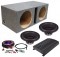 Power Acoustik RW1-12 Sub Car Stereo Dual 12" Reaper Ported Sub Box with REP1-2000 Amplifier & 4GA Amp Kit