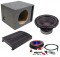 Power Acoustik CW2-104 Sub Car Stereo Single 10" Crypt Ported Sub Box with REP1-2000 Amplifier & 4GA Amp Kit