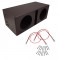 Car Audio Dual 10 Ported Subwoofer Box Rhino Lined 5/8 Mdf Speaker Sub Enclosure & Sub Wire Kit