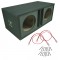 Car Stereo Dual 12" Ported Paintable Mdf Subwoofer Box Bass Speaker Enclosure & Sub Wire Kit