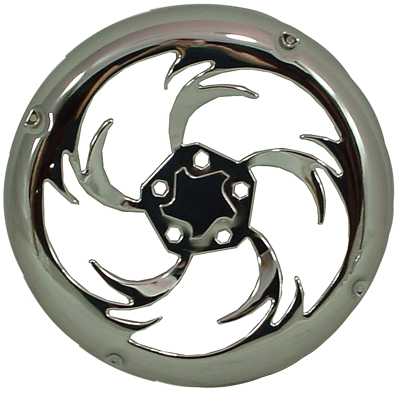 Chrome Spin Twist Design 12" Universal Metal Subwoofer Grill